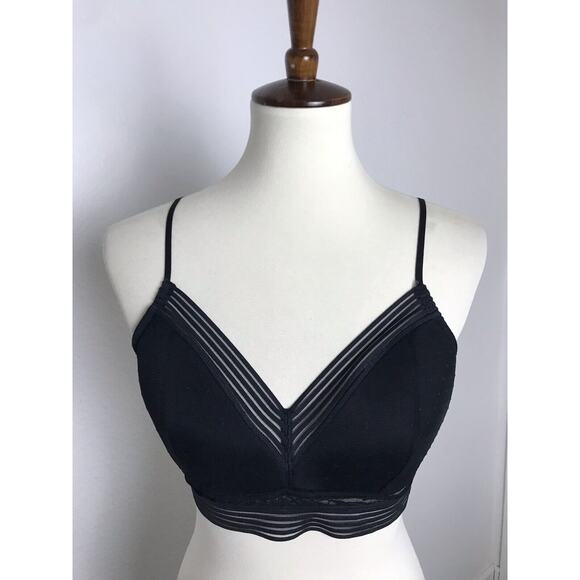 No Brand Lingerie Wireless Bra Semi Sheer Polka Dot Mesh - Picture 1 of 8